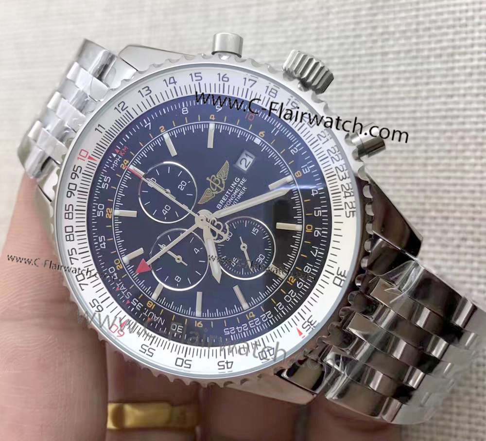 Japan Grade Fake Breitling Navitimer world GMT Black Chronograph